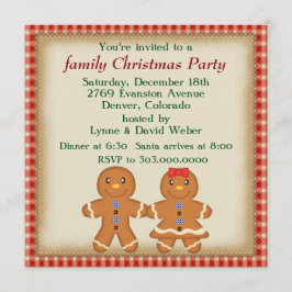 Convite Festa de Natal da Família Gingercake Man