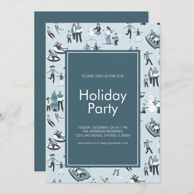 Convite Festa de Natal da Família Inverno (Frente/Verso)