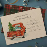 Convite Festa de Natal da Família Vintage Red Truck Tree<br><div class="desc">Vintage Red Truck Tree Festa de Natal da Família. Convite Personalizado. Adorado no verso com xadrez exuberante e padrão de flocos de neve,  e um toque de magia sazonal,  este convite dá o tom para uma memorável celebração de Natal.</div>