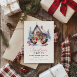 Convite Festa de Natal da Fazenda de frango Cozy Winter<br><div class="desc">Fazenda Cozy Winter Chickens Convite de festas de Natal - apresentando uma fazenda rústica e aquosa,  todas curtidas para as férias e galinhas.</div>