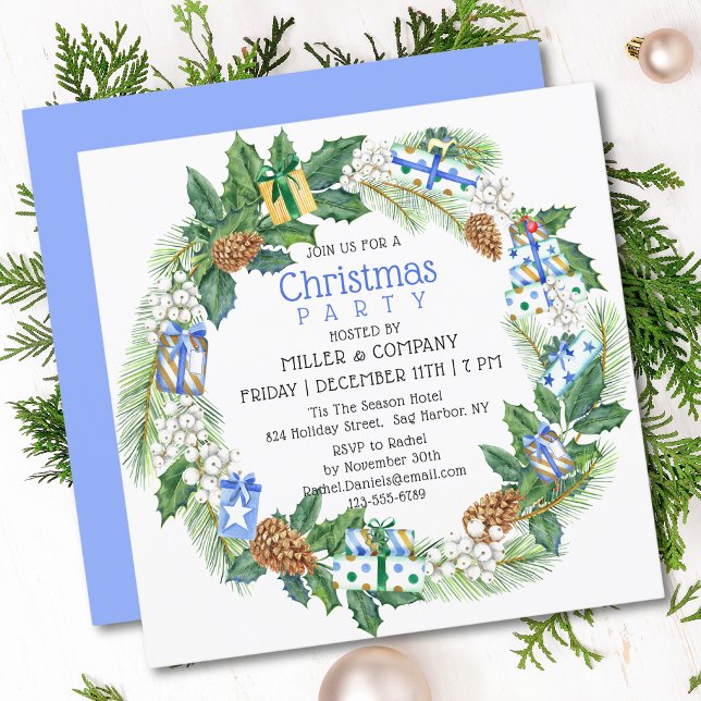 Convite Festa de Natal da Gift Wreath Corporativa (Criador carregado)