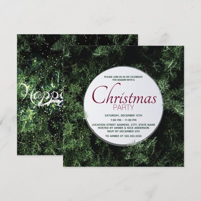 Convite Festa de Natal da Pine Tree (Frente/Verso)