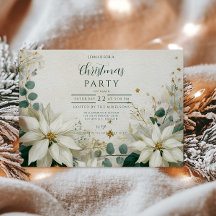 Festa de Natal da Poinsettia Branca Elegante