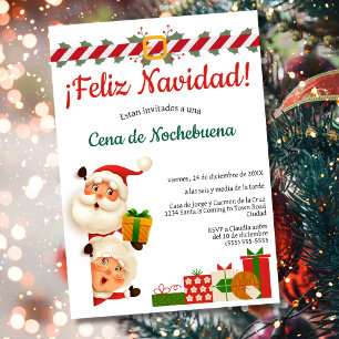 Convite Festa de Natal da Santa Ceia de Nochebuena Espanho