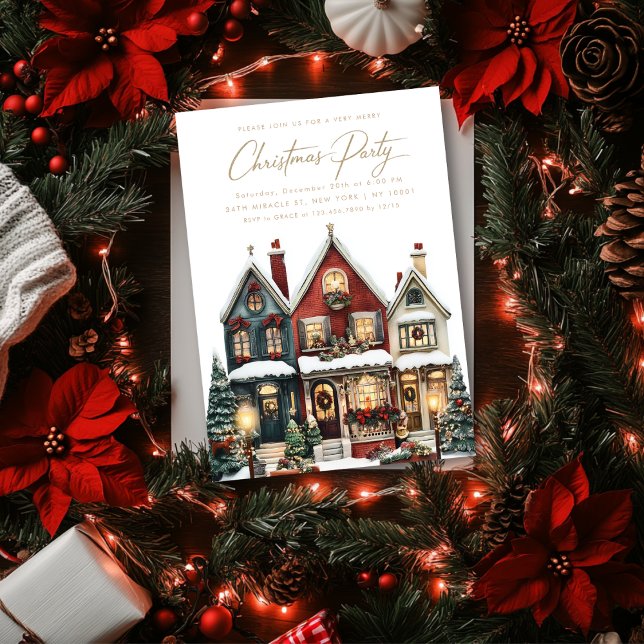 Convite Festa de Natal da Vila Clássica Elegante (Criador carregado)