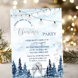 Convite Festa de Natal da Watercolor Forest Glass Company