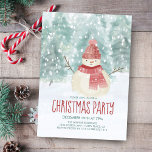 Convite Festa de Natal da Woodcolor Winter Woodland<br><div class="desc">Enquanto aquarela,  o convite de festas de Natal apresenta uma paisagem florestal de neve,  inverno e um bonitinho bonitinho enfiado em um chapéu e cachecol. Trabalho de arte por KL Stock.</div>