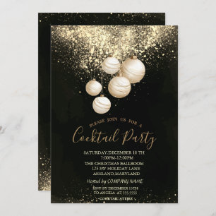 Convite Festa de Natal das Bolas de Decoração Confetti
