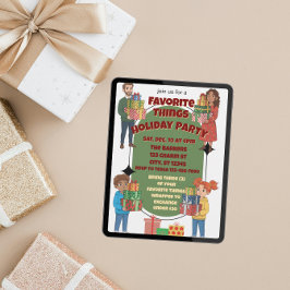 Convite Festa de Natal das Coisas Favoritas, troca de pres