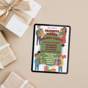 Convite Festa de Natal das Coisas Favoritas, troca de pres