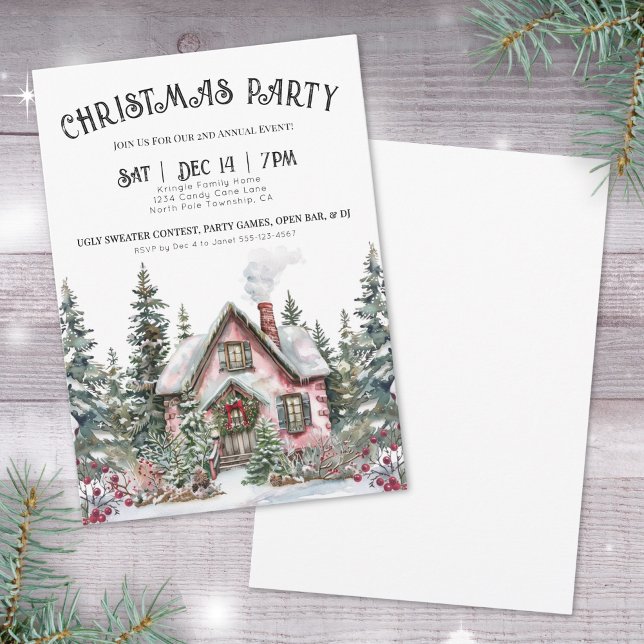 Convite Festa de Natal das Festas de Inverno (Festive Winter Christmas Party Invitation)