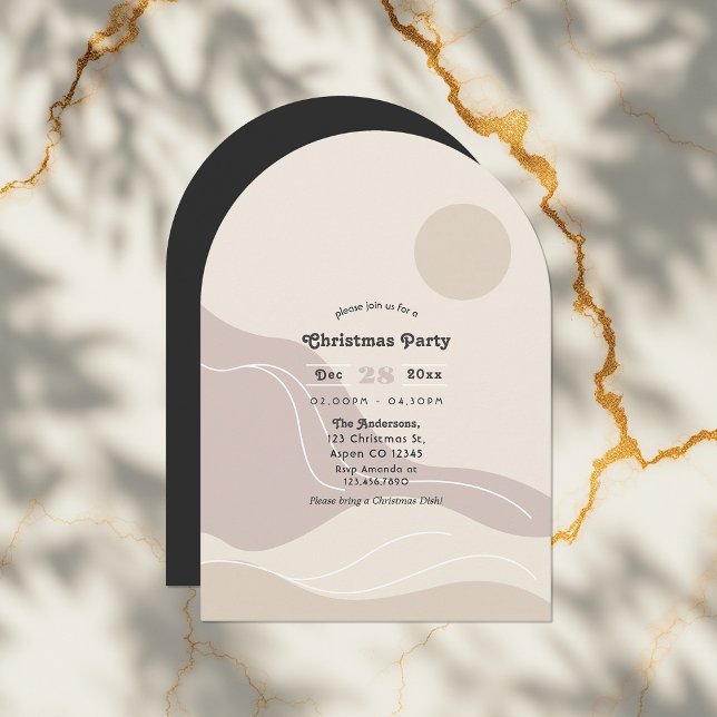 Convite Festa de Natal de Arca Moderna Abstrato minimalist (Minimalist Abstract Modern Arch Christmas Party Invitation)