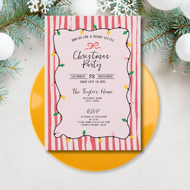 Convite Festa de natal de Arco de Mão Branca Única (Criador carregado)