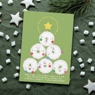 Convite Festa de Natal de Árvore de Rosquinhas de Açúcar e