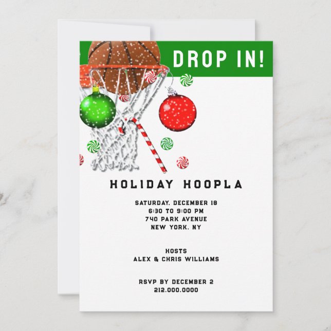 Convite Festa de Natal de Basquete (Frente)