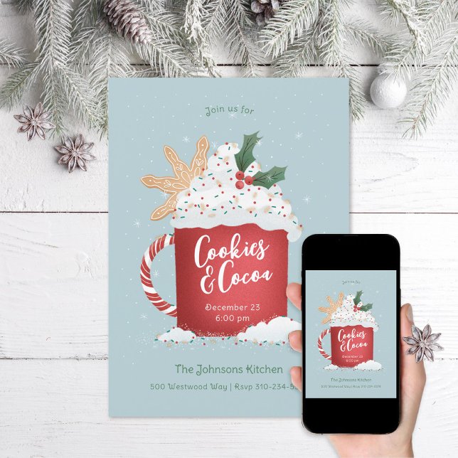 Convite Festa de Natal de Biscoitos e Cacau (Criador carregado)