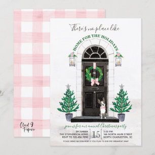 Convite Festa de Natal de Boston Terrier Dog Holiday