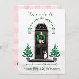 Convite Festa de Natal de Boston Terrier Dog Holiday