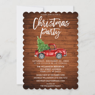 Convite Festa De Natal De Caminhão Vintage De Pincel De M