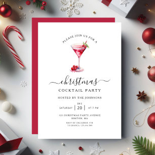 Convite Festa de Natal de Cocktail de Férias Elegante