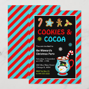 Convite Festa de Natal de Cookies e Cacau Quente