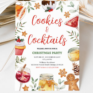 Convite Festa de Natal de Cookies e Cocktails