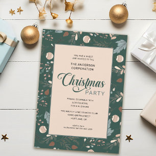 Convite Festa de Natal de Escritório com Folhagem de Inver