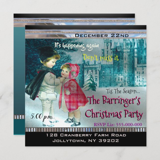 Convite Festa de Natal de Férias (Frente/Verso)