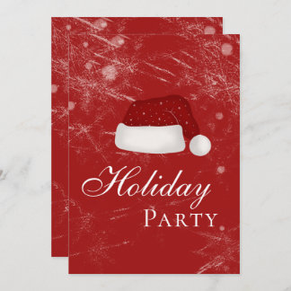 Convite Festa de Natal de Férias de Chapéu de papai noel I