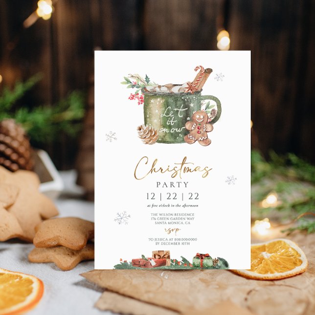 Convite Festa de Natal de Férias de Cookie e Cacau (Criador carregado)