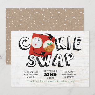 Convite Festa de Natal de Férias de Trocas de Bolachas