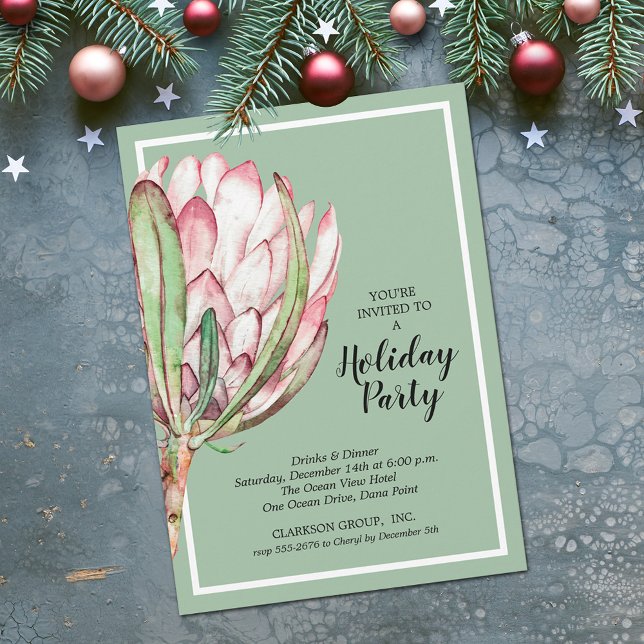 Convite Festa de Natal de Férias Florais de na moda (Stylish Floral Holiday Christmas Party Invitations - PRINTED and/or INSTANT DOWNLOAD)