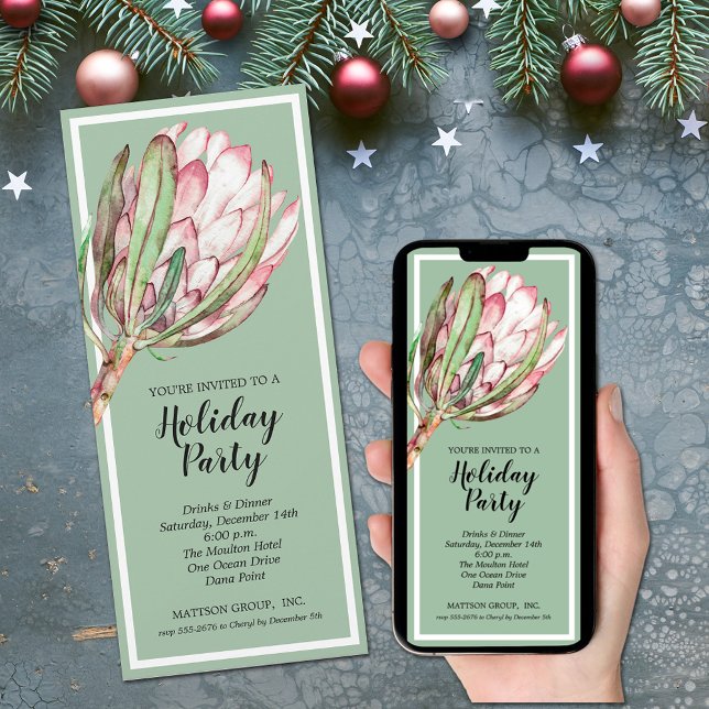 Convite Festa de Natal de Férias Florais Elegante (Elegant Floral Holiday Christmas Party Invitations - INSTANT DOWNLOAD and/or PRINTED)
