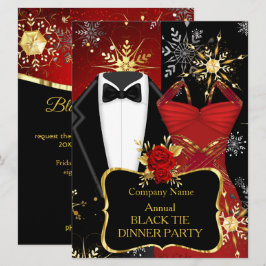 Convite Festa de Natal de Gala Corporativa de Natal Tuxedo