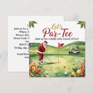 Convite Festa de Natal de Golfe Vamos Par tee com Papai No