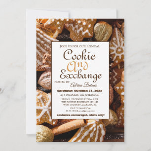 Convite Festa de Natal de Intercâmbio de Biscoitos com Let