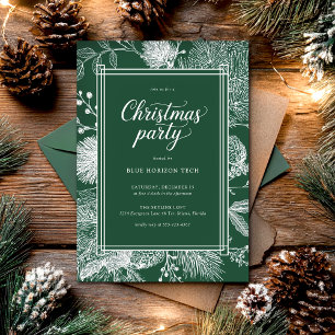 Convite Festa de Natal de Inverno com Elegância Verde