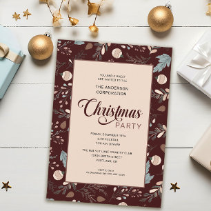 Convite Festa de Natal de Inverno Elegante no Escritório