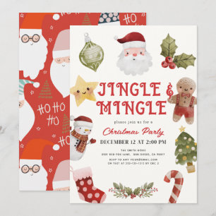 Convite Festa de Natal de Jingle & Mingle Cute