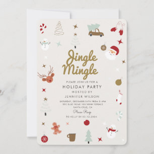 Convite Festa de Natal de Jingle Mingle Merry