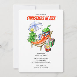 Convite Festa de Natal de Julho com Pimenta Engraçada na P