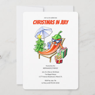 Convite Festa de Natal de Julho com Pimenta Engraçada na P