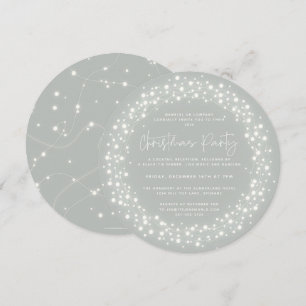 Convite Festa de Natal de Luzes de Cinza Verde