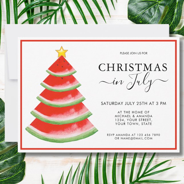 Convite Festa de Natal de Melancia em Julho  (Criador carregado)