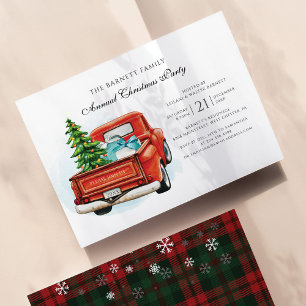 Convite Festa de Natal de Negócios Caminhão Vermelho Vinta