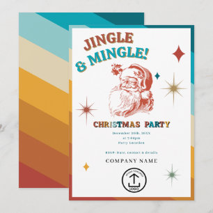 Convite Festa de Natal de Negócios Retro Vintage Santa
