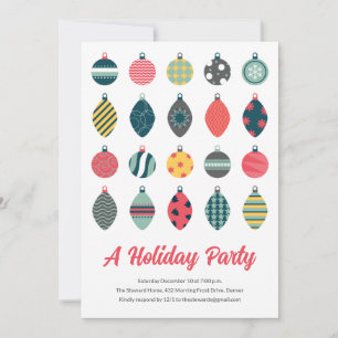 Convite Festa de Natal de Ornamento Bonito