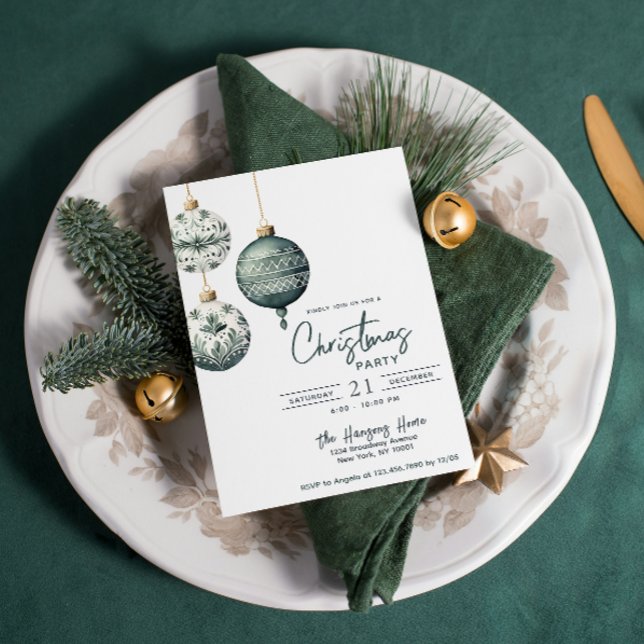 Convite Festa de Natal de Ornamentos de Estilo Nórdico Mod (Criador carregado)