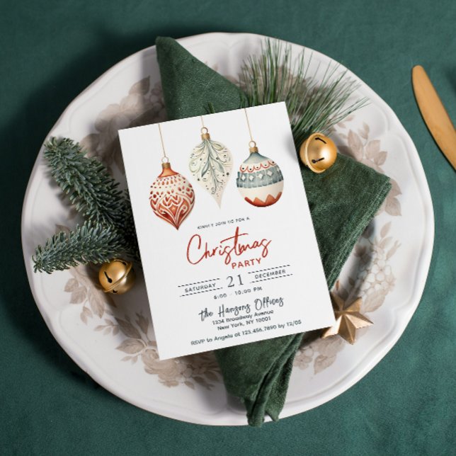 Convite Festa de Natal de Ornamentos de Estilo Nórdico Mod (Criador carregado)