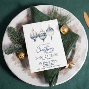 Convite Festa de Natal de Ornamentos de Estilo Nórdico Mod